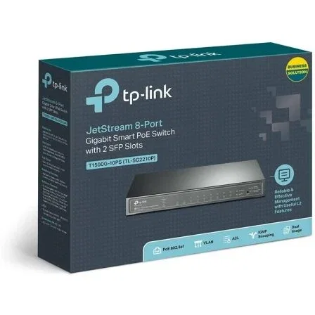 TP-Link TL-SG2210P Smart Switch Gigabit con 8 puertos PoE y 2 ranuras SFP TP-Link TL-SG2210P Smart Switch Gigabit con 8 puertos PoE y 2 ranuras SFP